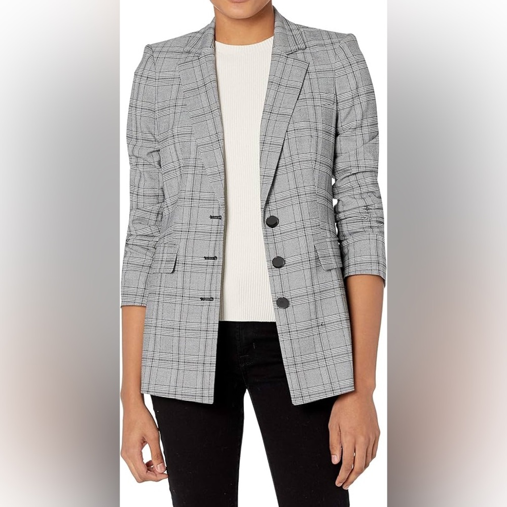 Karl Lagerfeld for Long Tall Sally | Grey Plaid Blazer